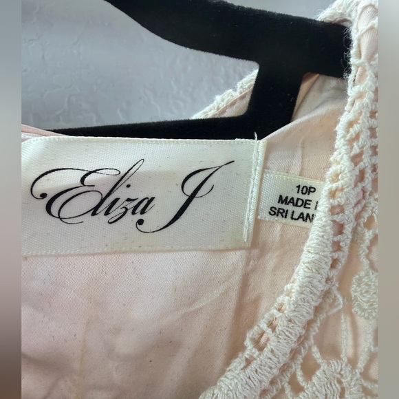 Eliza J Crochet Lace Maxi Dress 10P Cream Fully Lined - Picture 10 of 13